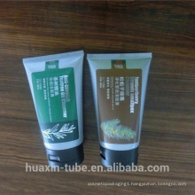 labeling transparent plastic packaging tube for cream